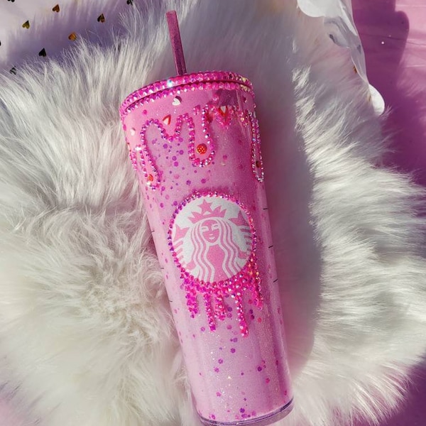 Pink Starbucks cup, Pink Starbucks Tumbler, Glitter Starbucks cup, Custom Starbucks Cup, Personalized Cup, Bride to be gift, Gift for her,