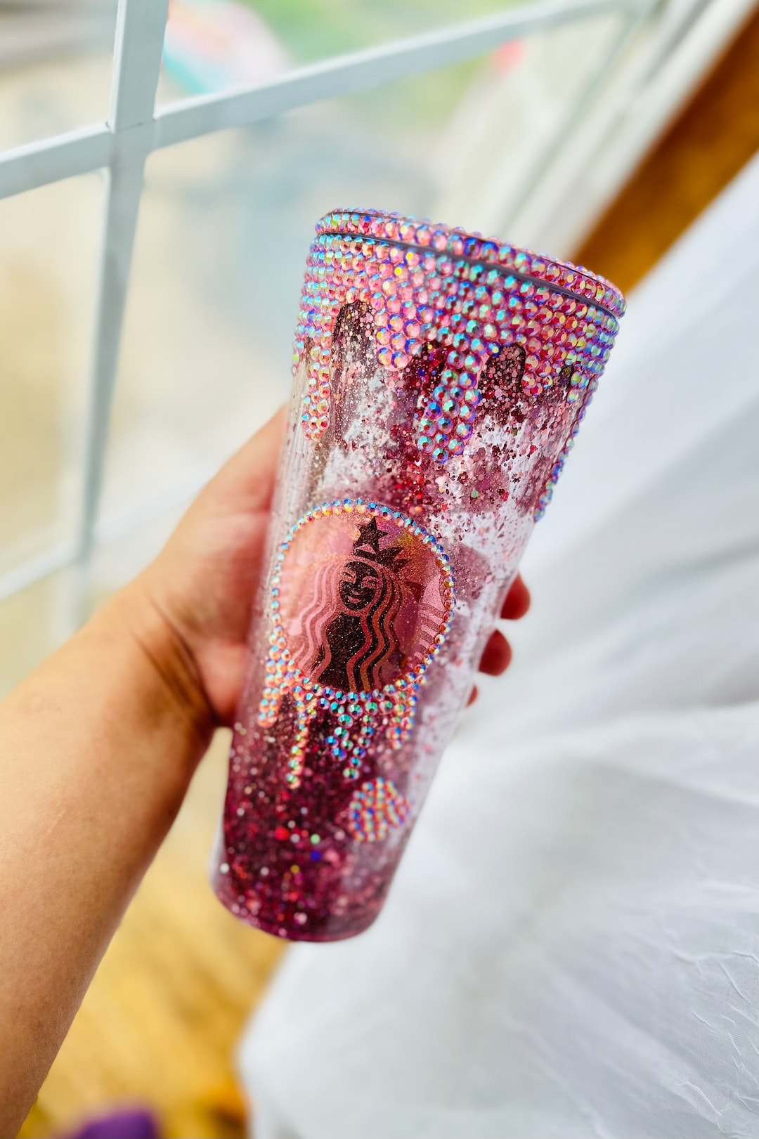 Rose Gold Cup/ Rose Gold Starbucks Cup/ Starbucks Tumbler/ Starbucks