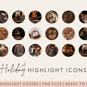 20 Holiday Instagram Highlight Covers, Instagram Highlight Icons, Neutral Instagram Story Highlight Cover, Christmas New Year 2022 Highlight
