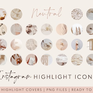 100 Instagram Highlight Covers | Instagram Highlight Icons | Neutral Instagram Story Highlight Covers | Beige Instagram Story Highlights