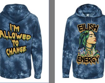 Billie Eilish Tye-Dyed Navy Iced Hoodie