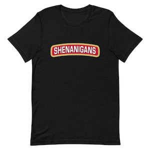 Shenanigans | Smirnoff Parody Logo | Parody | Funny | Joke | Gag | Comical | Bella + Canvas 3001 | Unisex T-Shirt