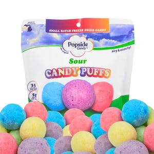 Freeze Dried Sour Candy Puffs - Premium Freeze Dried Candy, Crunchy Sweet & Sour Snack, Unique Gift