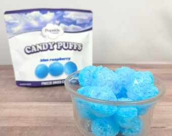 Freeze Dried Blue Raspberry Puffs | Small Batch