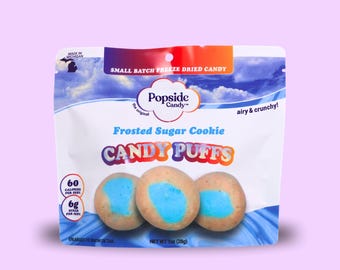 Freeze Dried Frosted Sugar Cookie Taffy Puffs | Small Batch