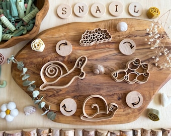 Snail Life Cycle Bio Dough Cutter set of 4 | Playdough - Clay Cutter | Cookie Cutter | Homeschool | | Sensory Play | Biodegradable |