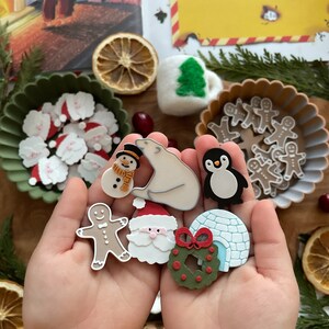 Winter-themed Math Counters set of 10 | Homeschool | Preschool | Learning | Playing | Sensory Play | Sensory Activity | Eco-friendly | PLA