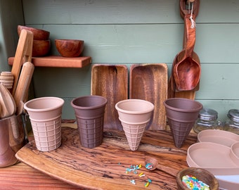 Yum-Yum Ice Cream Cones for Sensory Play | Montessori | Mud Kitchen | Outdoor Play | Flisat Table | Sensory Table