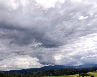 Wall art print Thick clouds Landscape Home Decor  Photography Green Digital Photo Download