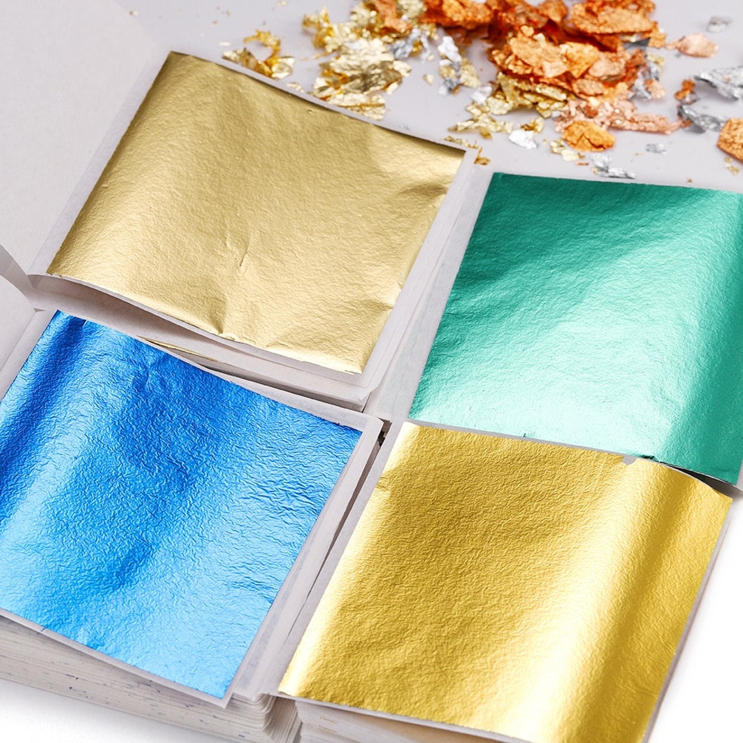 100/200 Sheets of Gold Leaf K Gold Foil Sheets Gilding Frames Etsy