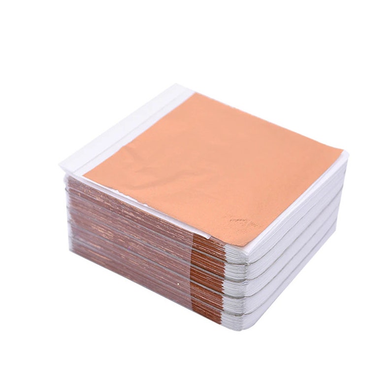 100 Sheets of Rose Gold Leaf K Rose Gold Foil Sheets Gilding Etsy