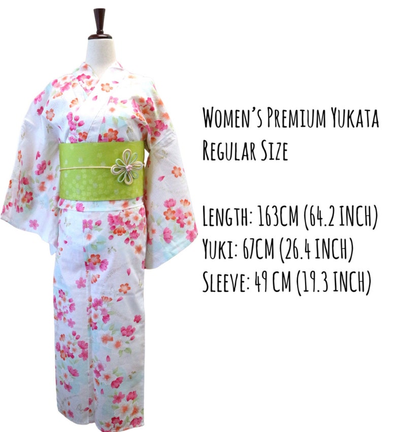 Women's premium Yukata with gold glitter Obi, Kazarihimo not included W22-54 image 1