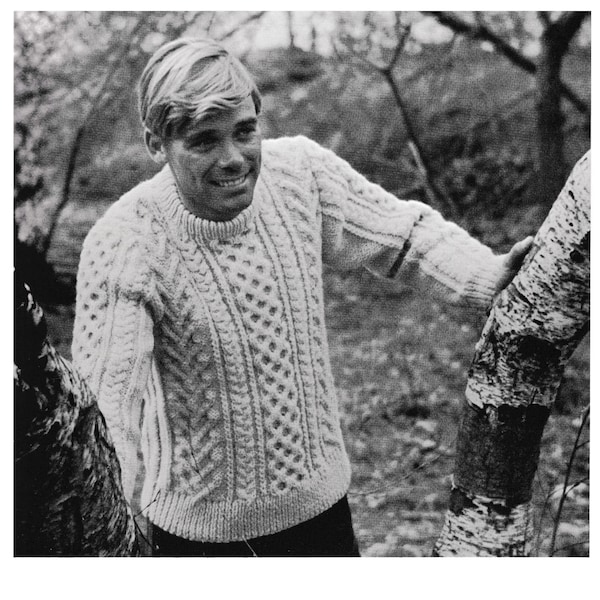 Aran Sweater Knitting Pattern • Vintage Men's & Women's Slipover Jumpers • Aran Isle Cable Knit • PDF Download
