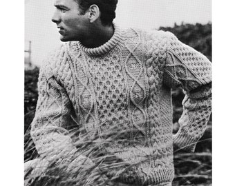 Aran Sweater Strickanleitung • Vintage 1960er Jahre Aran Isle