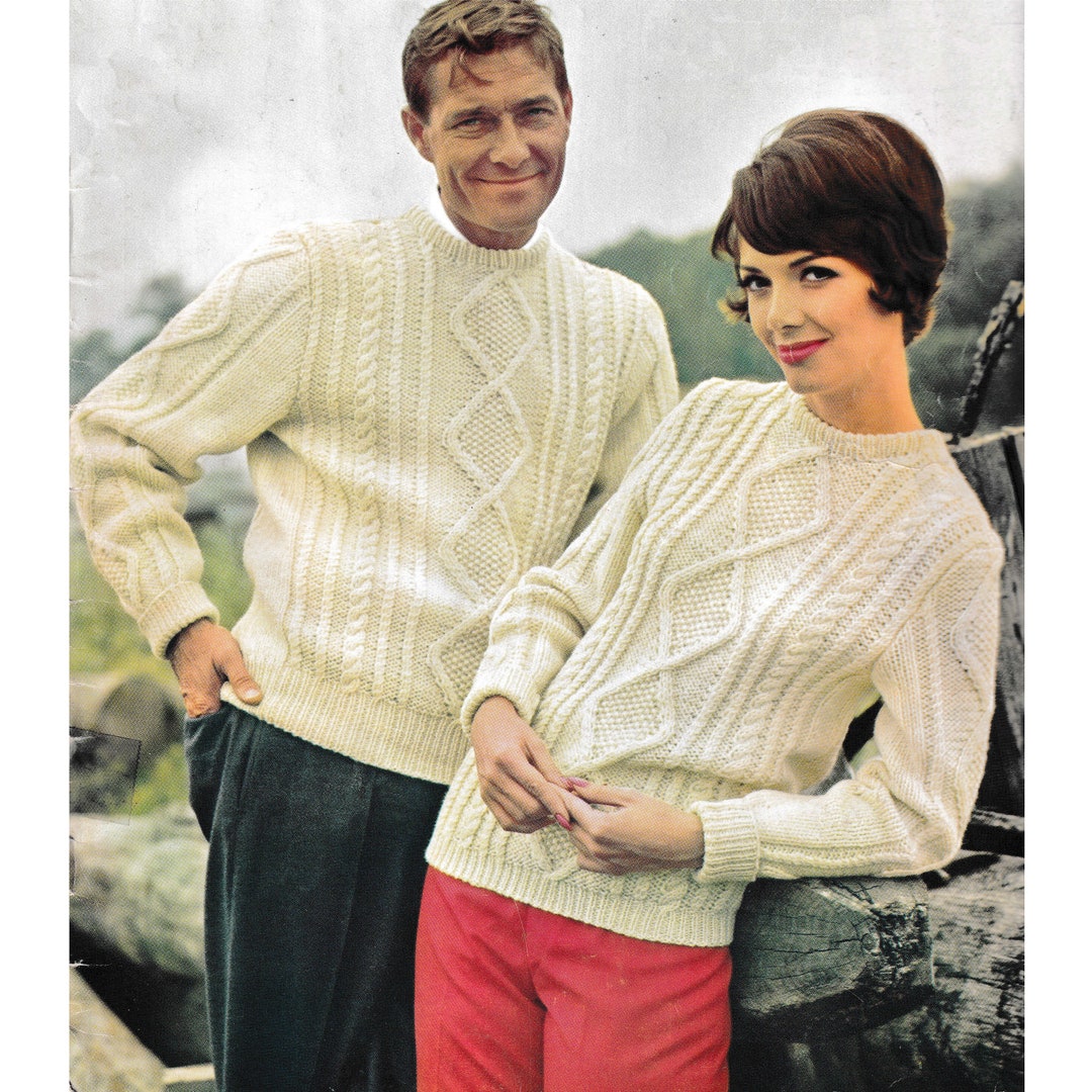 Aran Sweater Pattern Knitting Men's & Women's - Etsy