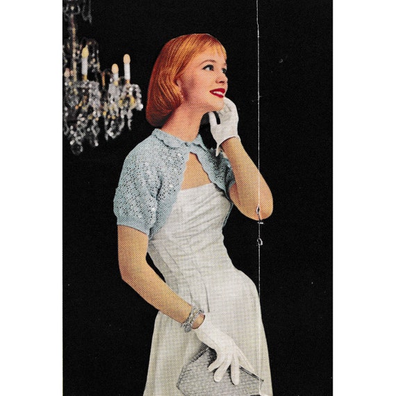 50s Crocheted Shrug Pattern  Vintage 1950s Ladies Crochet Bolero  3 Ply  Yarn  Women's  PDF Digital Download - Etsy