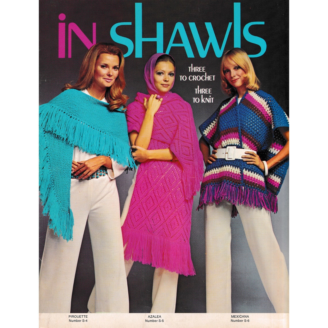 Women's Shawls Knit & Crochet Pattern • FULL BOOKLET • 1970s Vintage ...