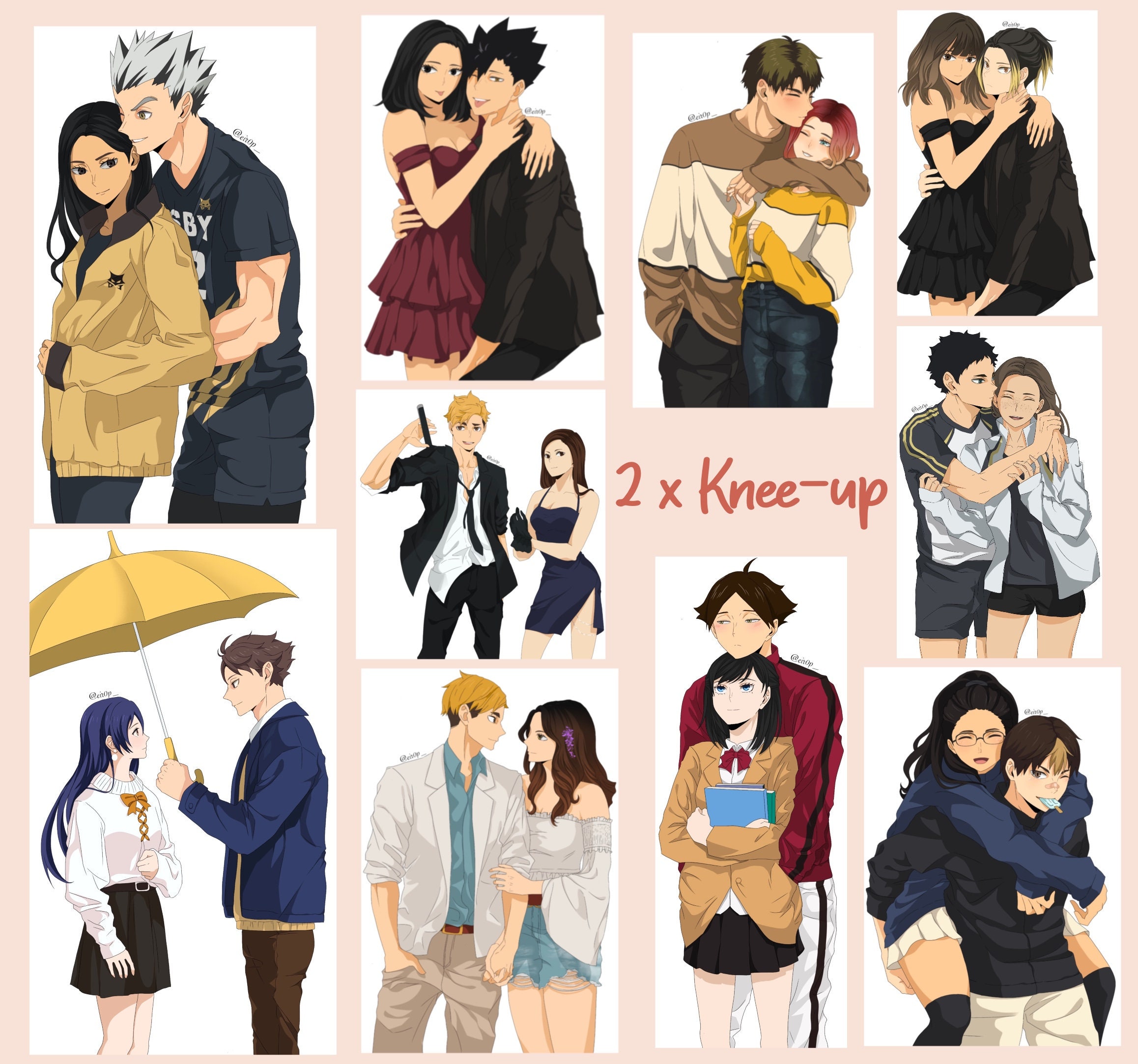 Custom Couple Anime Portrait Cute Couple Drawing Anime Style 