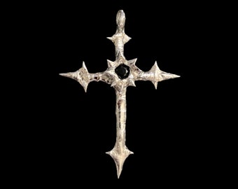 Black Zirconia Cross Necklace