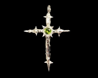 Green Zirconia Cross Necklace