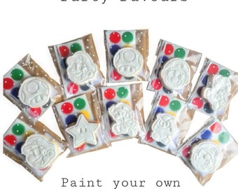 Individual Paint your own cookie - Mario Inspired Kids Treats. Fun activity biscuits. Party favours. Party bag Stocking filler.