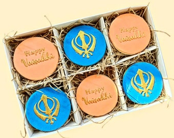 Happy Vaisakhi Biscuits / Gift Set / Fondant Cookies / Favours