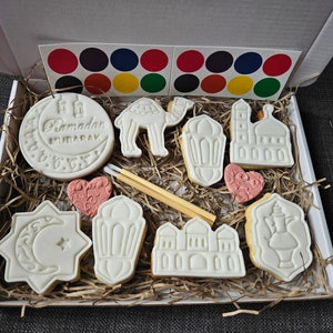 Paint your own cookies / Ramadan / Fondant Sugar Cookies / Decorate your own  / gift box / PYO cookies/ biscuits / Kids Eid Gifts