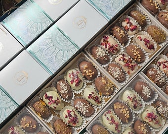 Luxury Belgian Chocolate Coated Medjool Dates Stuffed With Almonds/ Eid Gifts / Eid / Gift Box / Halal /