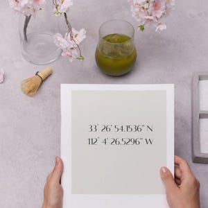 Coordinates Custom Print, Custom Location Coordinates Print, Latitude Longitude, Valentines Day, Anniversary Gift For Her, Wedding Gift