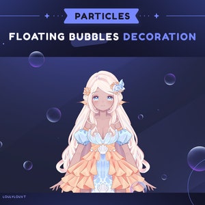 Bubbles Stream Decoration  | 2 Animated Water Bubbles Particles For Twitch Streamers  |  Gradient Purple & Green | Vtuber OBS