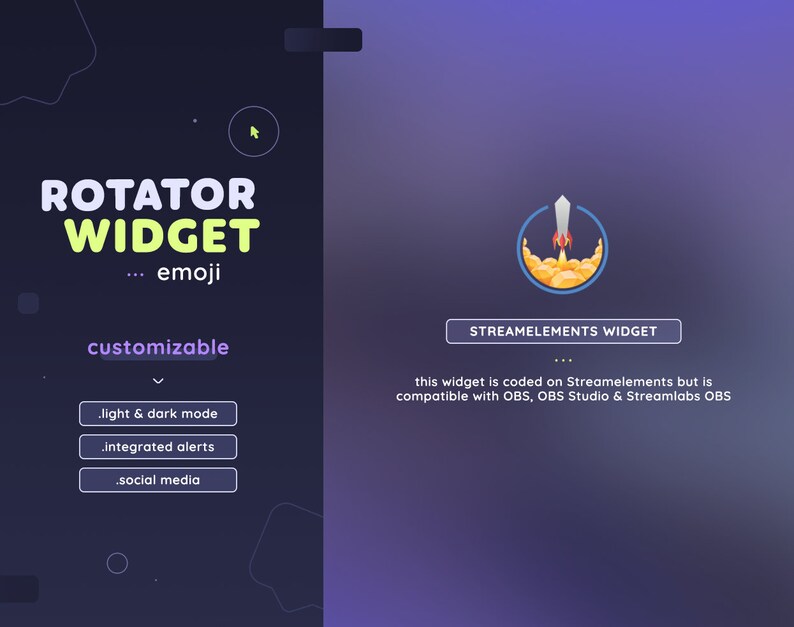 Feature Rotator Emoji Event & Social Rotator Widget With Alerts — Light / Dark ...