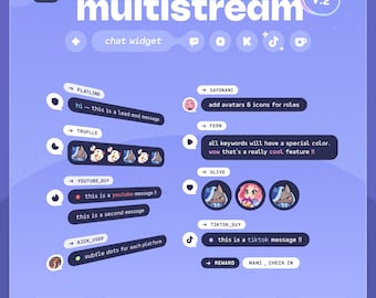 Multistream Chat V2 ⟢ Twitch Youtube Kick Tiktok Ko-fi  •  Alerts, Vertical, Horizontal & Full Screen • Customizable StreamElements OBS