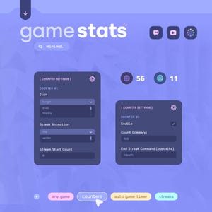 Game Stats Widget — Counter, Timer, Rank, KDA, Game Type, Delay, Team ...