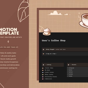 Cozy Notion Template for Content Creators & Artists | Cottagecore Lo-fi ...