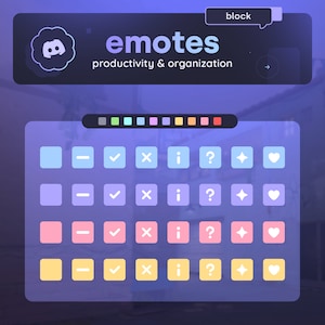 Icon Discord Emotes — (80) Emotes // Organize your Discord Server Chatrooms • (8) Symbols & (10) Pastel Colors // Productivity Task Badges