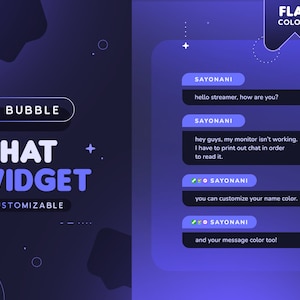 Bubblechat-widget | Aanpasbare geanimeerde minimale bubbelbericht Aangepaste chat voor Twitch-streamers | StreamElements en OBS