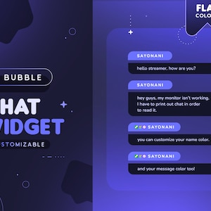 Widget de discussion à bulles | Message à bulles minimal animé personnalisable Chat personnalisé pour les streamers Twitch | StreamElements et OBS