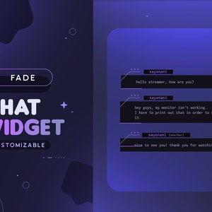 Fade Chat Widget  | Customizable Animated Tech Custom Chat for Twitch Streamers | Pronouns Feature | For all OBS's