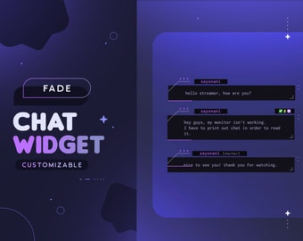 Fade Chat Widget  | Customizable Animated Tech Custom Chat for Twitch Streamers | Pronouns Feature | For all OBS's