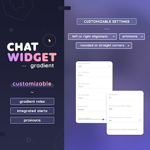 Gradient Roles Chat Widget With Alerts β Minimal Fully Customizable ...