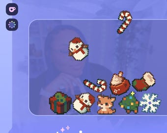 Event Rain Christmas Icons for Twitch & Ko-fi Events • Channel Rewards, Emotes, Avatars and Commands // StreamElements OBS