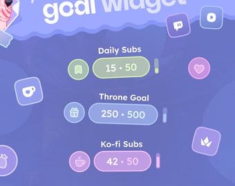 Aura Mini Goal Widget  ⟢  Twitch, Channel Points, Youtube, Ko-fi & Throne  •  Over 100 Icons Fully Customizable  •  Streamelements OBS