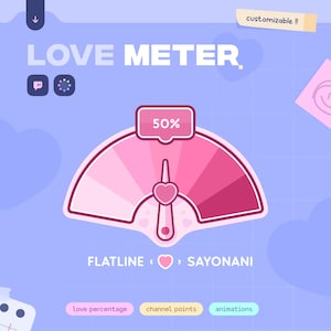 Love Meter Widget ⟢ Valentine&#39;s Love Channel Points Calculator • Fully Customizable  // Twitch Streamers ⋮ Streamelements • OBS