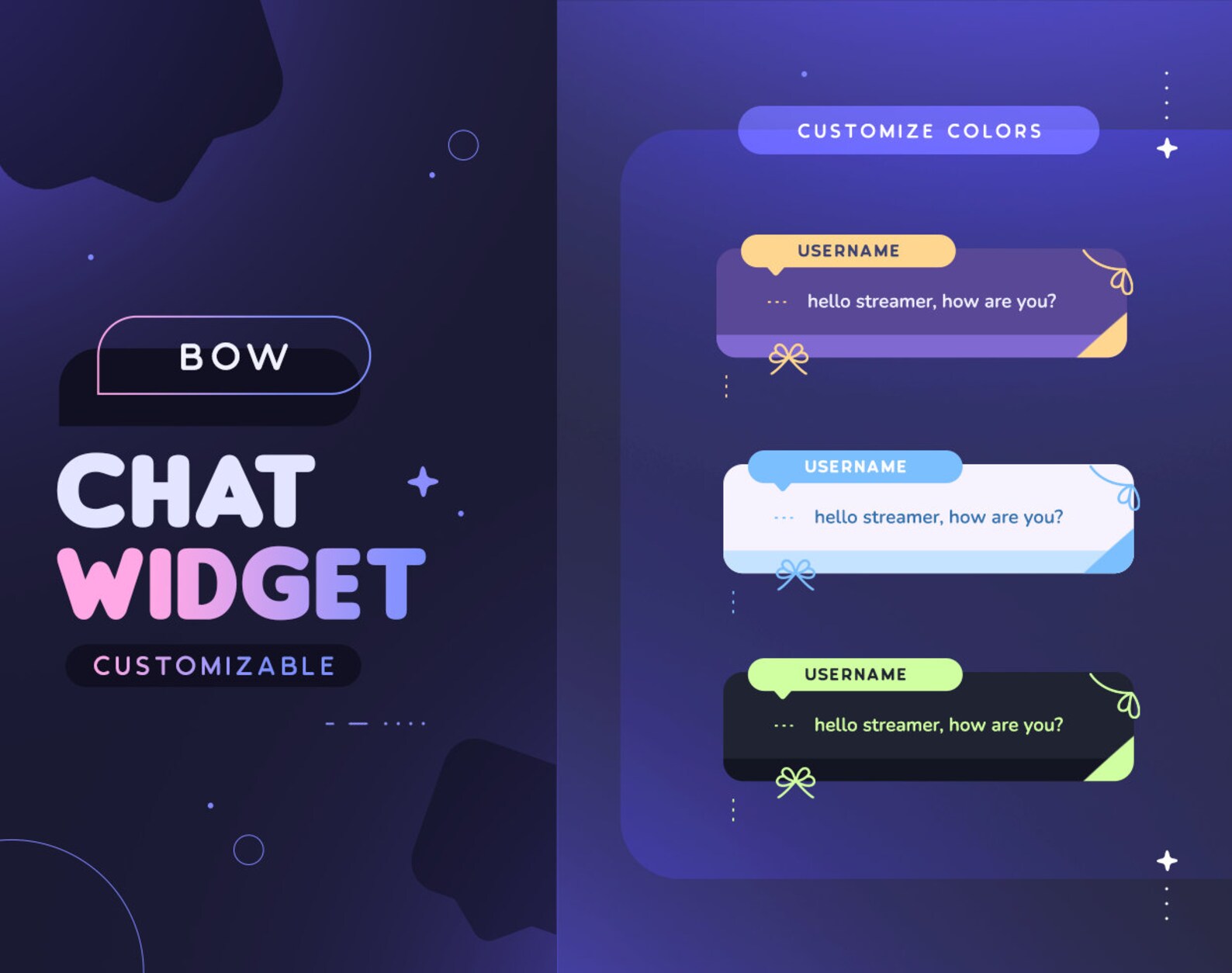 Cute Bow Animated Chat Widget | Customizable Bubble Custom Chat for ...