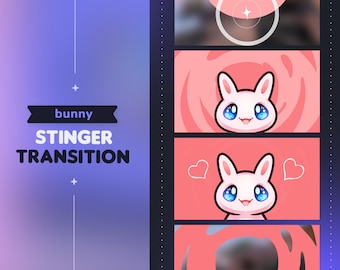 Bunny Stinger Transition || Cute Pink Bunny OBS Scene Transition | Twitch Youtube Vtuber Streamer