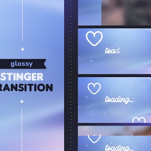 Glossy Stinger Transition || Minimale OBS-scèneovergang | Bijpassende Glossy Twitch Pack | Twitch Youtube Vtuber Streamer