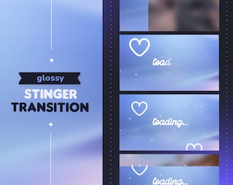 Glossy Stinger Transition || Minimal OBS Scene Transition | Matching Glossy Twitch Pack | Twitch Youtube Vtuber Streamer