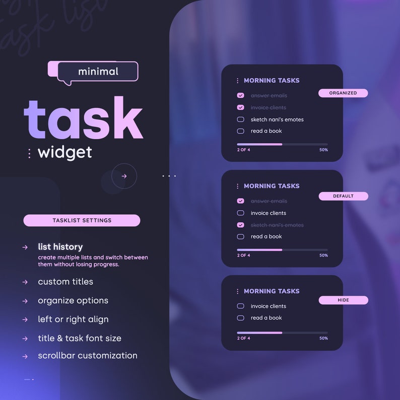 Tasklist Widget Pomodoro Coworking Timer and To-do List For Streamer & Chat Streamelements OBS image 5