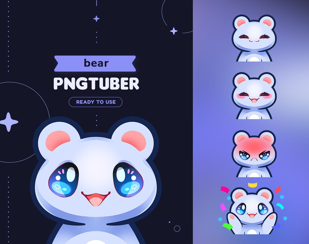 Bear Pngtuber Avatar for Twitch//facebook/kick/discord 
