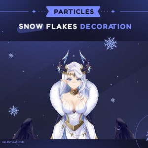 Schneebach Dekoration | 4 Animierte Weihnachten Winter Schneeflocken Partikel Für Luftschlangen | Blau Lila Gelb Weiß | Vtuber Twitch